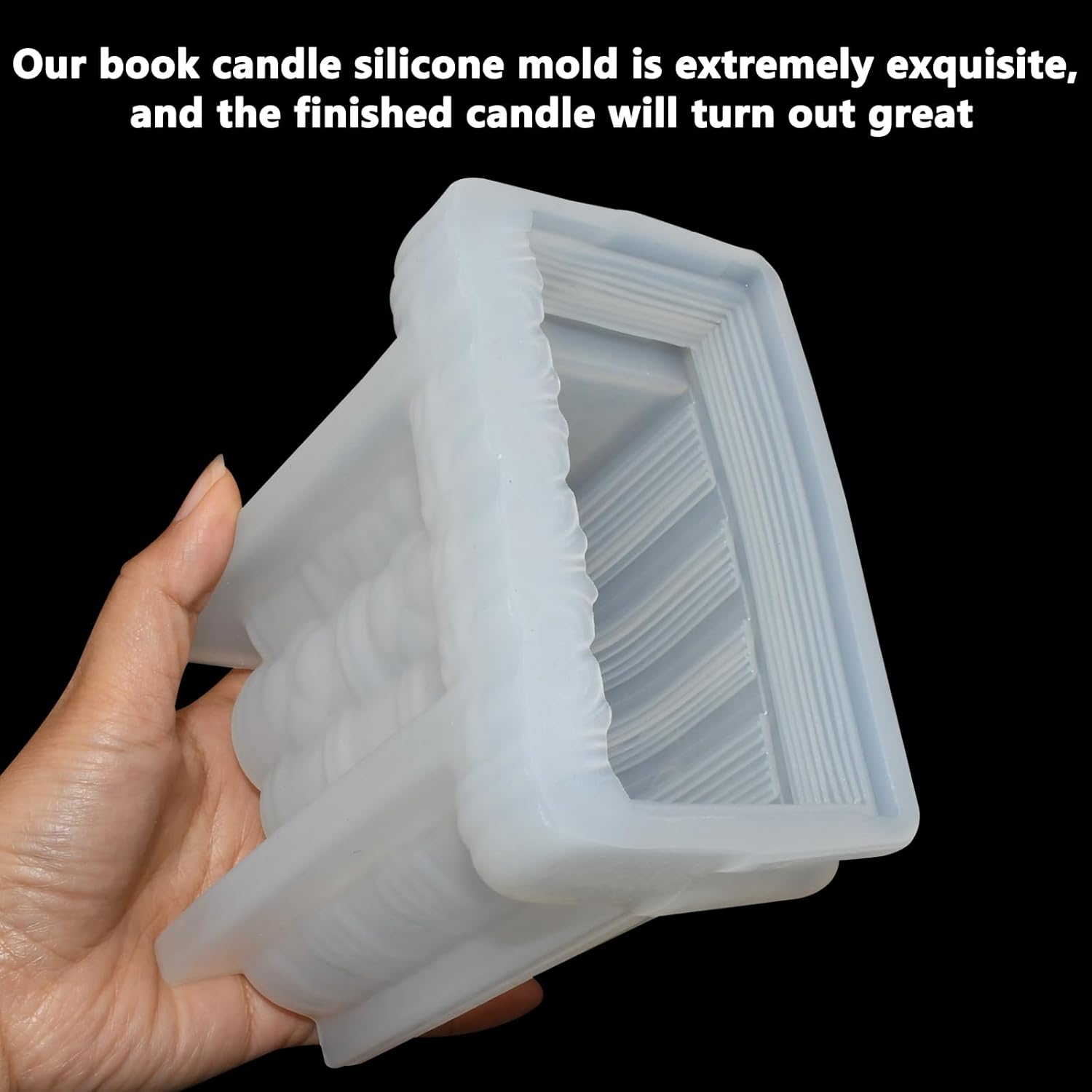 Upgraded Large Book Silicone Mold for Candle Making, Retro Book Soap Candle Mold, Vintage Book Epoxy Resin Casting Mold for Craft Project DIY