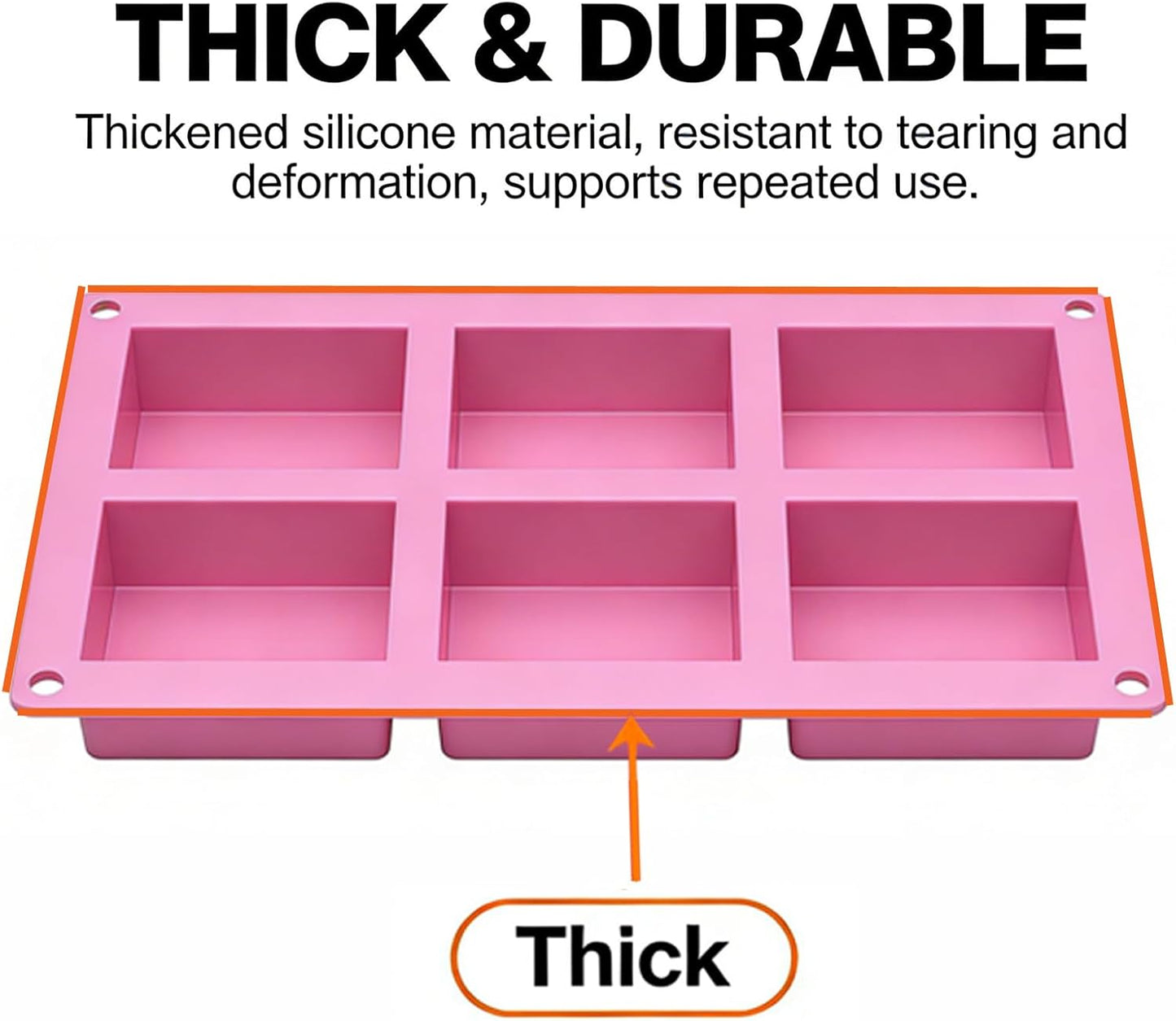 Silicone Soap Molds for Soap Making - Thick Rectangle Silicone Molds for Baking & Food, DIY Soap Making Kit for Adults, Easy Release & Clean, Soap Making Supplies Make Your Own Soap