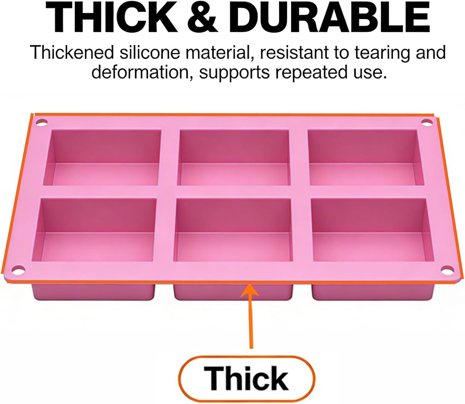 Silicone Soap Molds for Soap Making - Thick Rectangle Silicone Molds for Baking & Food, DIY Soap Making Kit for Adults, Easy Release & Clean, Soap Making Supplies Make Your Own Soap