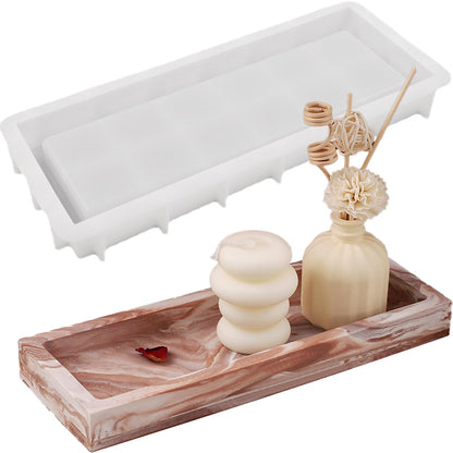 1 Pc Epoxy Resin Silicone Mold Rectangle Storage Tray Container Mold for Concrete Jewelry Trinket Plate Soap Dish Vanity Candle Holder Resin Casting Creative Art Craft Home Decor