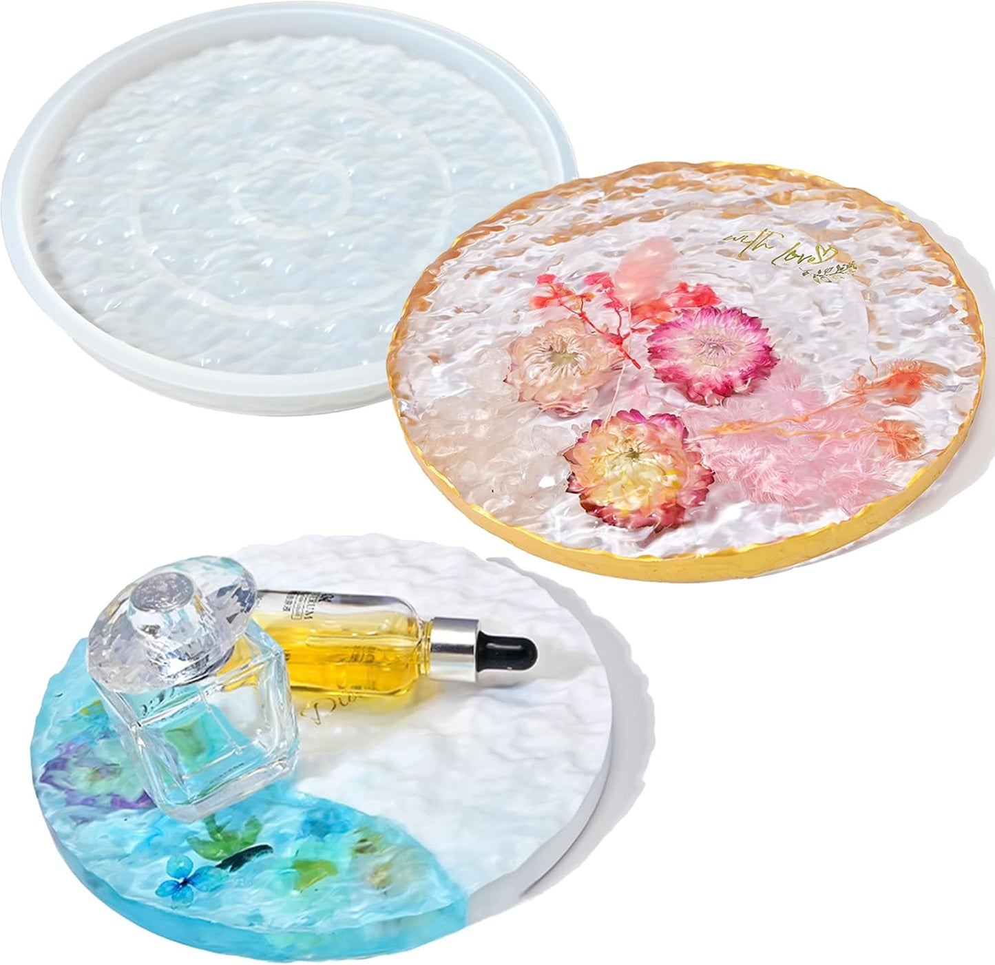 1Pc Silicone Coaster Mold Deep Round Epoxy Resin Mold for Flower Bouquet Preservation Making Resin Craft DIY Jewelry Cups Makeup Fruit Candy Storage Tray Soap Dish Gifts Home Decor Durable