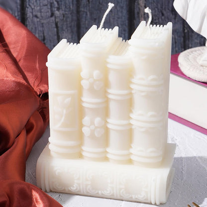 Upgraded Large Book Silicone Mold for Candle Making, Retro Book Soap Candle Mold, Vintage Book Epoxy Resin Casting Mold for Craft Project DIY