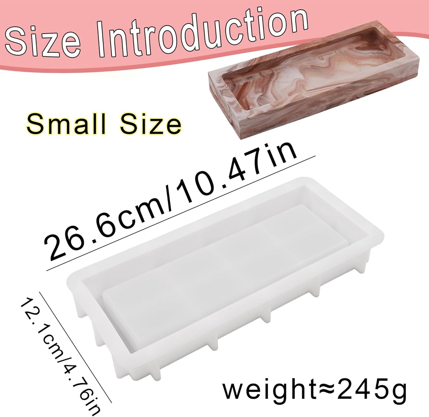 1 Pc Epoxy Resin Silicone Mold Rectangle Storage Tray Container Mold for Concrete Jewelry Trinket Plate Soap Dish Vanity Candle Holder Resin Casting Creative Art Craft Home Decor