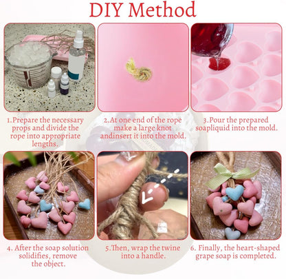 Silicone Heart Shape Soap Mold Kit with Dried Flowers Soap Making for DIY Handmade Mother's Day Without Soaps