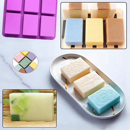 Silicone Soap Molds for Soap Making - Thick Rectangle Silicone Molds for Baking & Food, DIY Soap Making Kit for Adults, Easy Release & Clean, Soap Making Supplies Make Your Own Soap