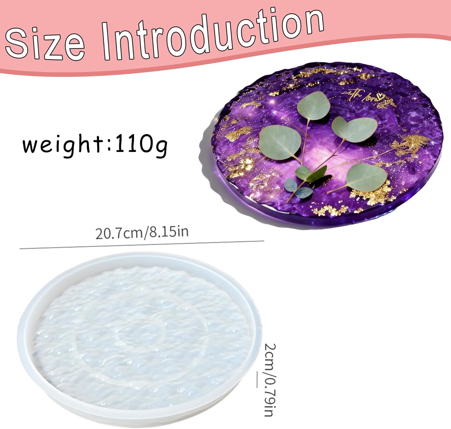 1Pc Silicone Coaster Mold Deep Round Epoxy Resin Mold for Flower Bouquet Preservation Making Resin Craft DIY Jewelry Cups Makeup Fruit Candy Storage Tray Soap Dish Gifts Home Decor Durable
